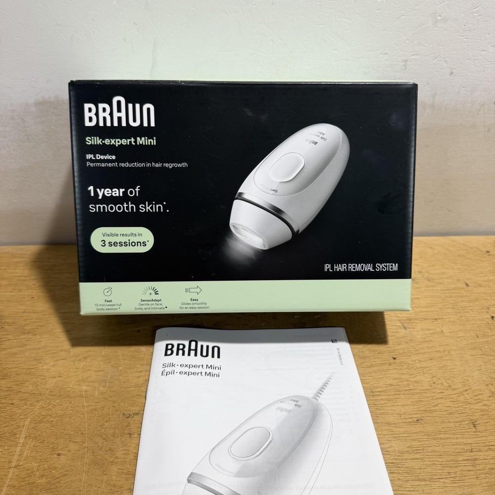 Braun Silk-Expert Mini IPL Hair Removal System PL1014 White/Silver New